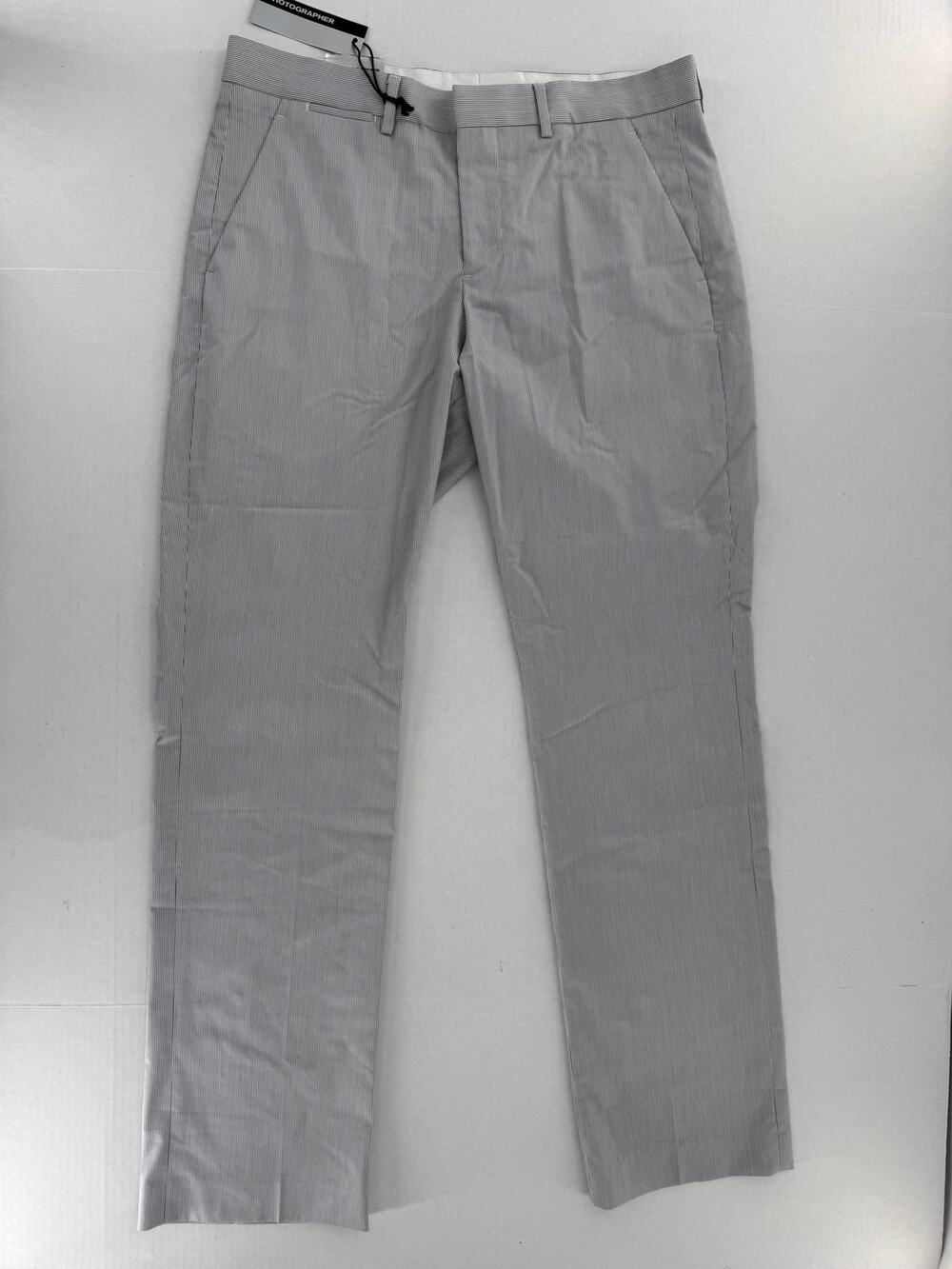 Express Photographer Mens Pants 29x30 Gray Pinstripe Slim Straight Dress NWT